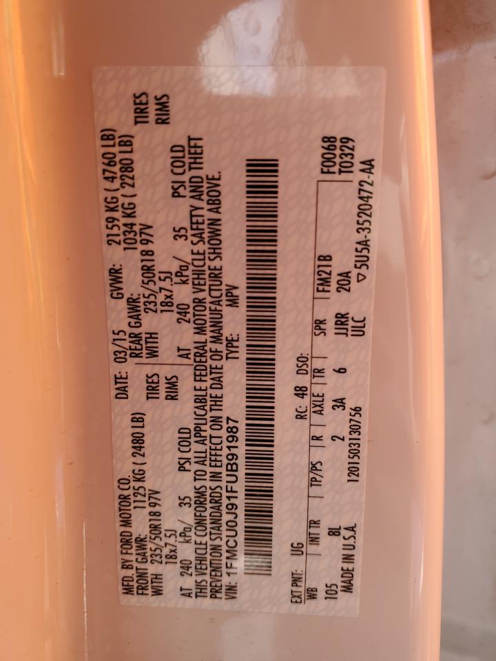 1FMCU0J91FUB91987 2015 Ford Escape Titanium