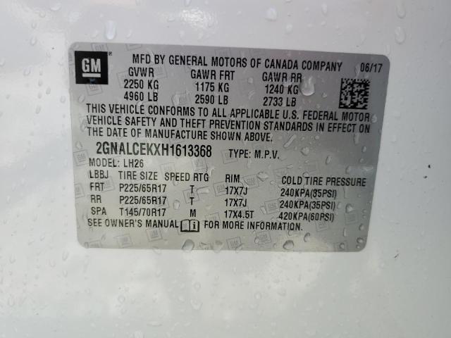 2GNALCEKXH1613368 2017 CHEVROLET EQUINOX - Image 13