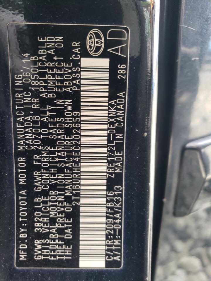 2T1BURHE4EC202659 2014 Toyota Corolla L