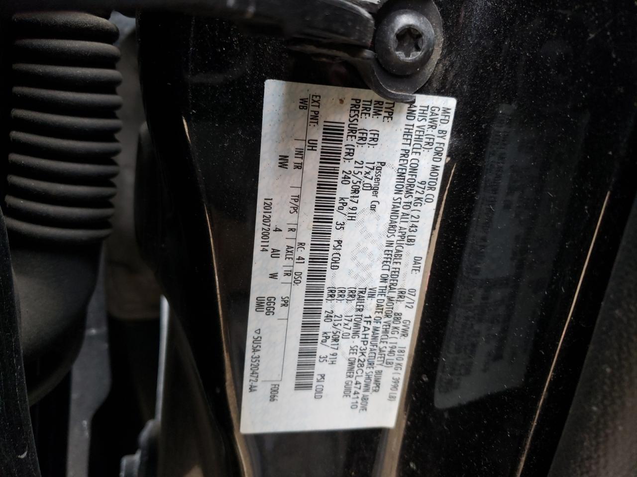 1FAHP3K28CL474110 2012 Ford Focus Se