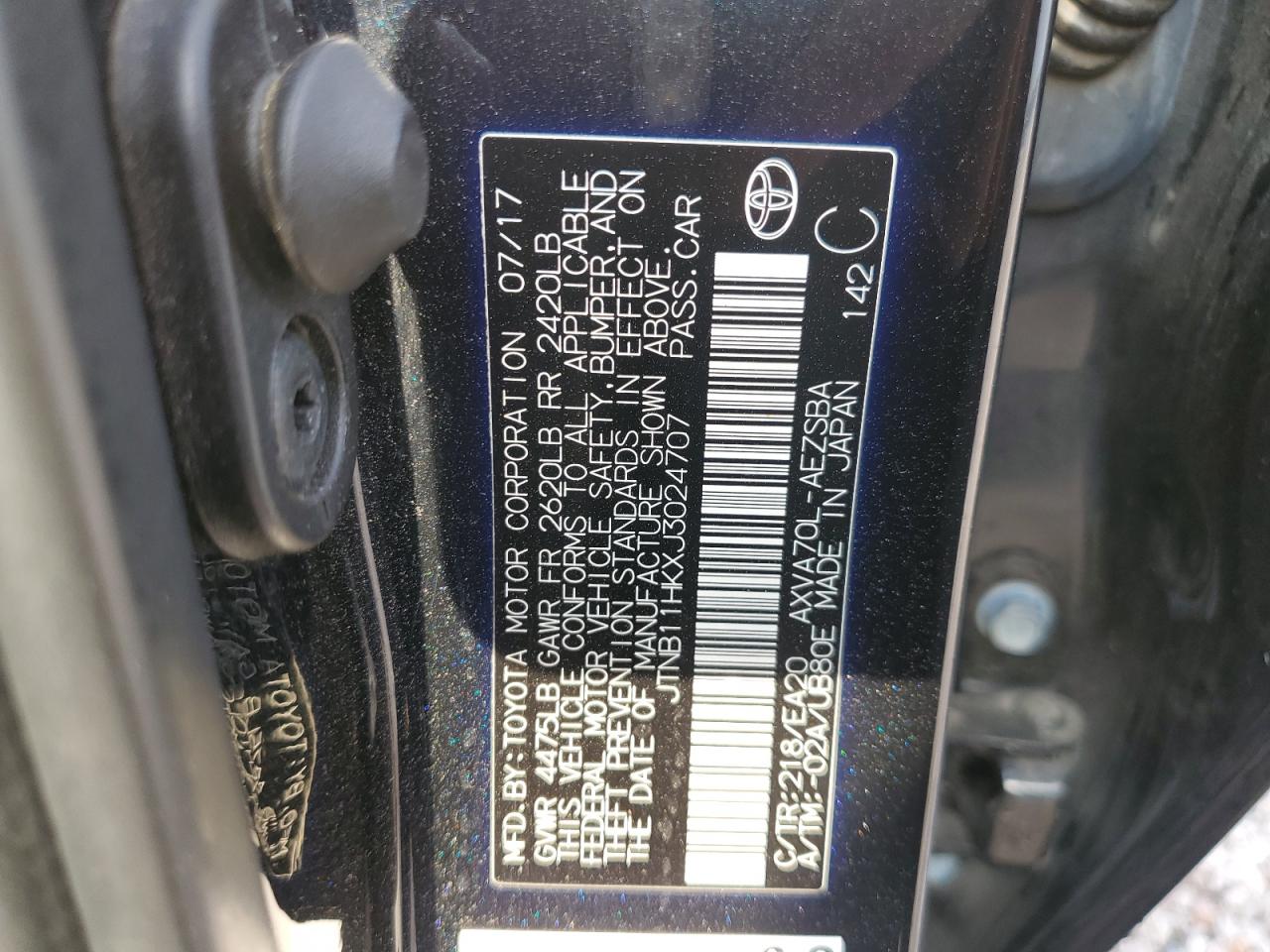 JTNB11HKXJ3024707 2018 Toyota Camry L