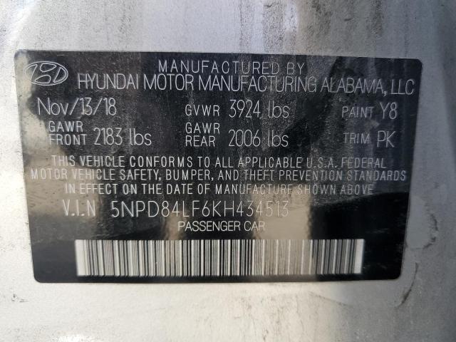 2019 Hyundai Elantra Sel VIN: 5NPD84LF6KH434513 Lot: 50828964