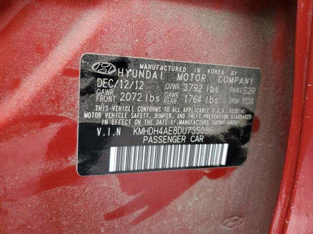 2013 Hyundai Elantra Gls VIN: KMHDH4AE8DU735086 Lot: 49770484