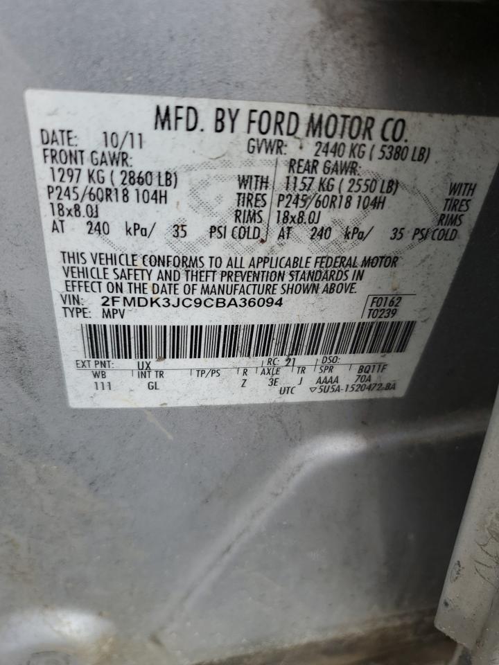 2FMDK3JC9CBA36094 2012 Ford Edge Sel