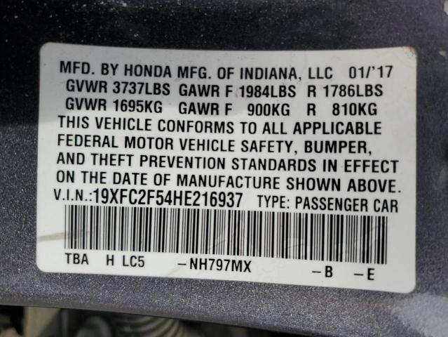 2017 Honda Civic Lx VIN: 19XFC2F54HE216937 Lot: 52017484