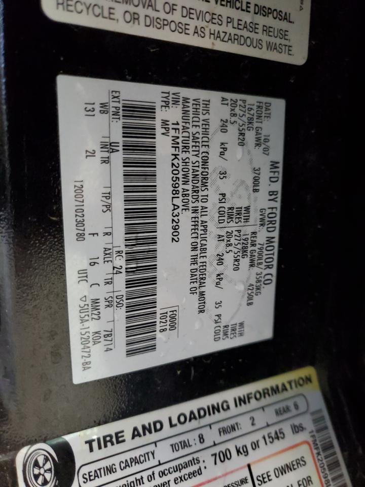 1FMFK20598LA32902 2008 Ford Expedition El Limited