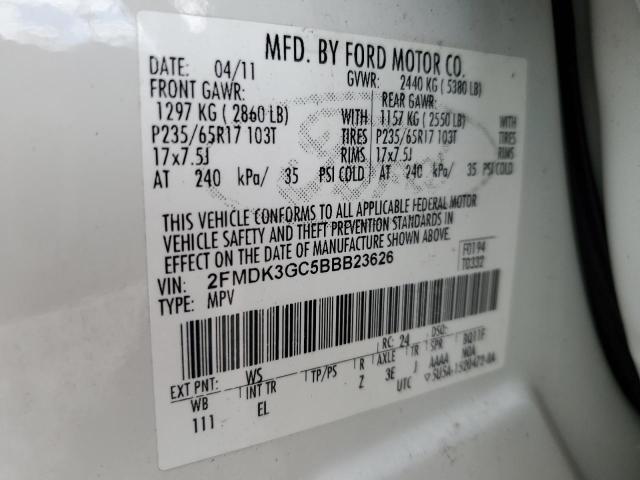 2011 Ford Edge Se VIN: 2FMDK3GC5BBB23626 Lot: 50200514