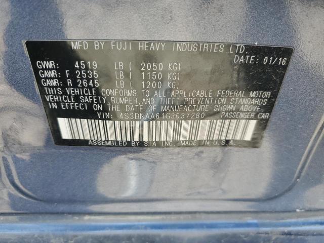 VIN 4S3BNAA61G3037280 2016 SUBARU LEGACY no.12