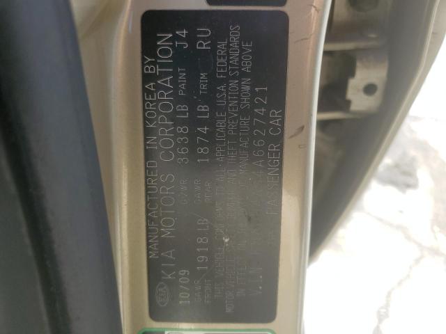 2010 Kia Rio Lx VIN: KNADH4A34A6627421 Lot: 49424924