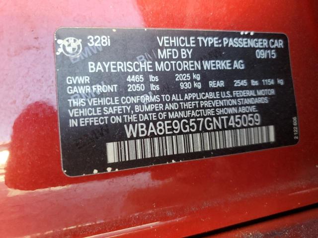 2016 BMW 328 I SULE - WBA8E9G57GNT45059