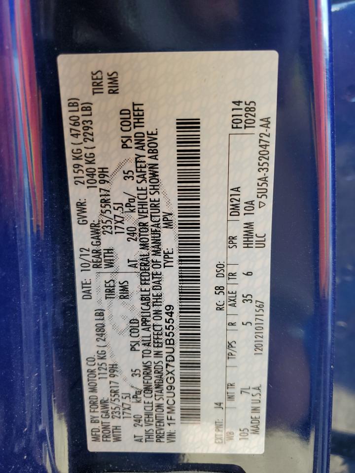 1FMCU9GX7DUB55549 2013 Ford Escape Se