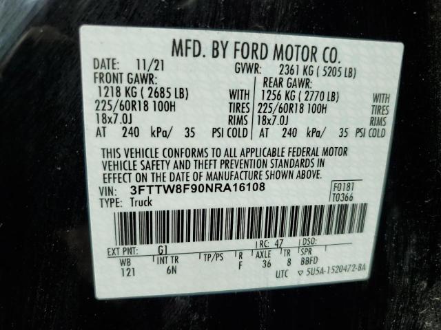 Lot #2484507777 2022 FORD MAVERICK X salvage car