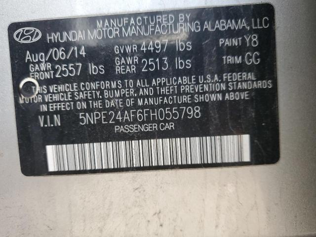 2015 Hyundai Sonata Se VIN: 5NPE24AF6FH055798 Lot: 51627414