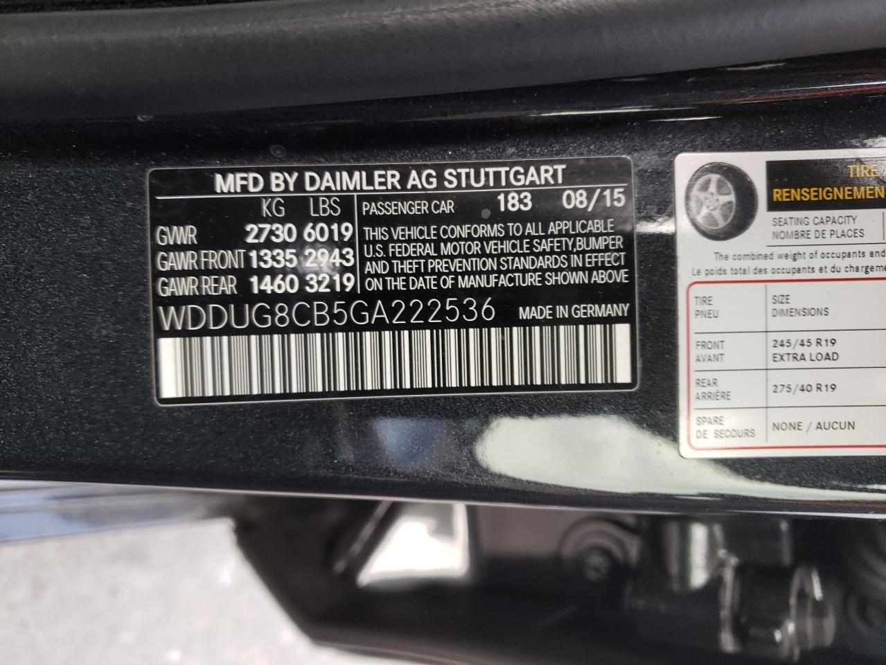 2016 Mercedes-Benz S 550 vin: WDDUG8CB5GA222536
