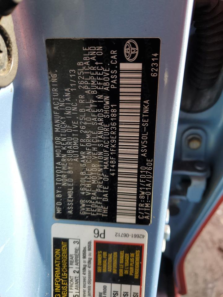 4T4BF1FK9ER361881 2014 Toyota Camry L