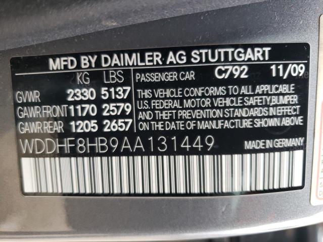 2010 Mercedes-Benz E 350 4Matic VIN: WDDHF8HB9AA131449 Lot: 51544124