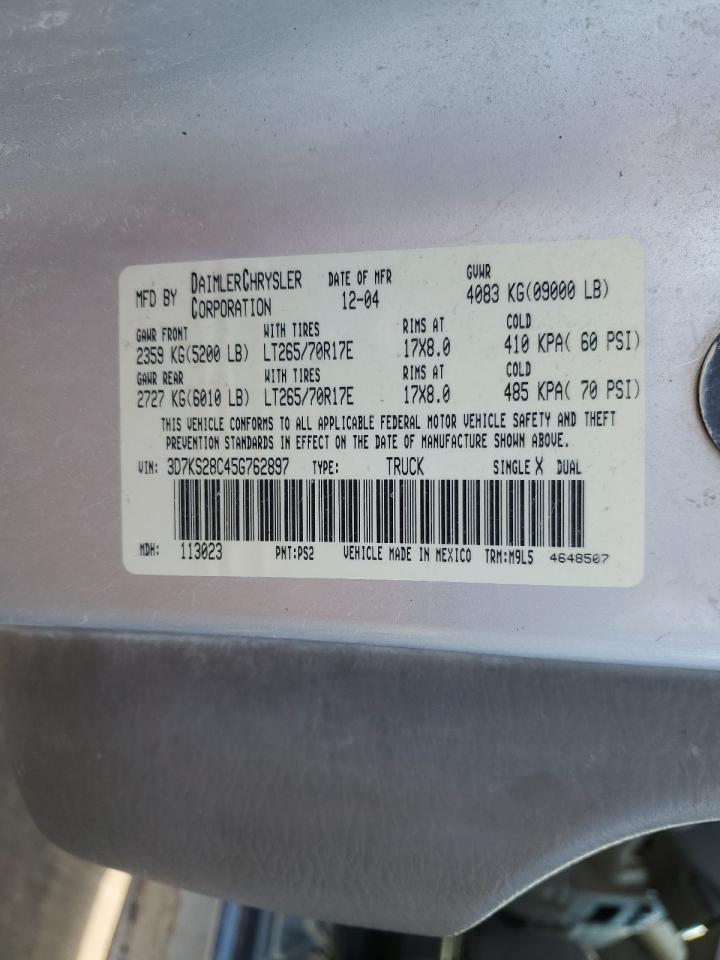 3D7KS28C45G762897 2005 Dodge Ram 2500 St