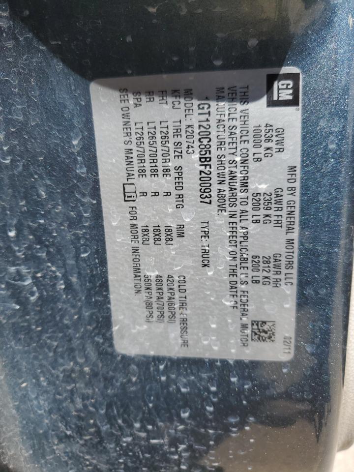 1GT120C85BF200937 2011 GMC Sierra K2500 Sle