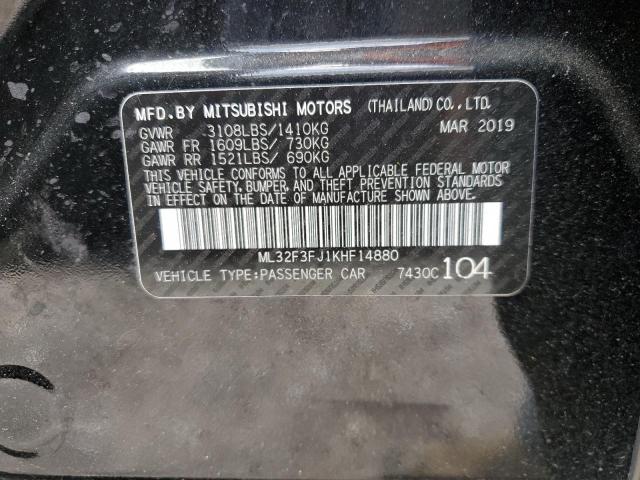 2019 Mitsubishi Mirage G4 Es VIN: ML32F3FJ1KHF14880 Lot: 52707364