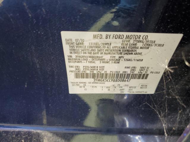 2011 Ford Flex Sel VIN: 2FMGK5CC9BBD08647 Lot: 51242424