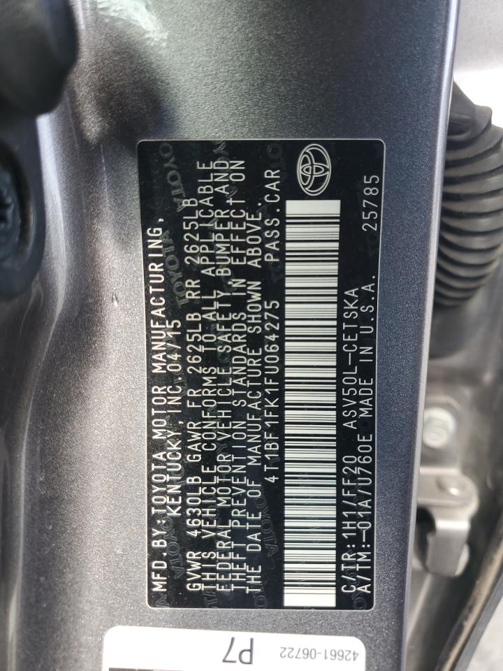 4T1BF1FK1FU064275 2015 Toyota Camry Le