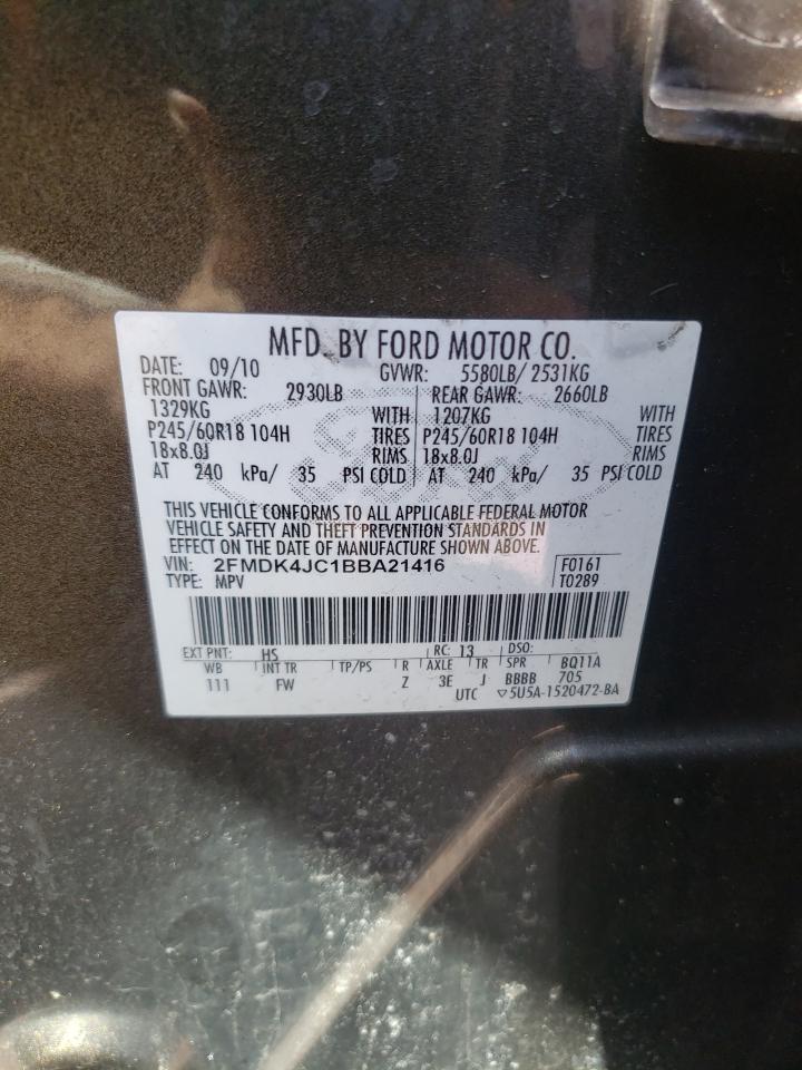 2FMDK4JC1BBA21416 2011 Ford Edge Sel