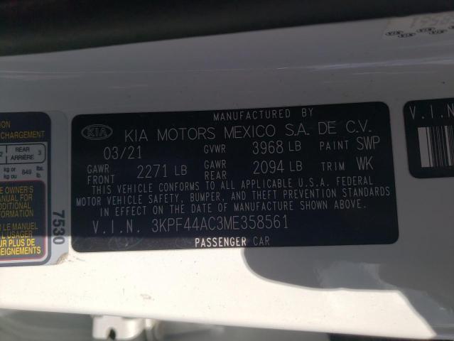 2021 Kia Forte Gt VIN: 3KPF44AC3ME358561 Lot: 49340874