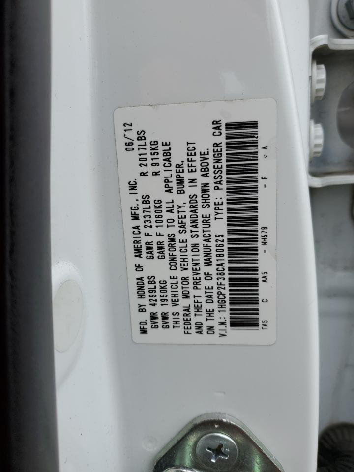 1HGCP2F38CA180625 2012 Honda Accord Lx