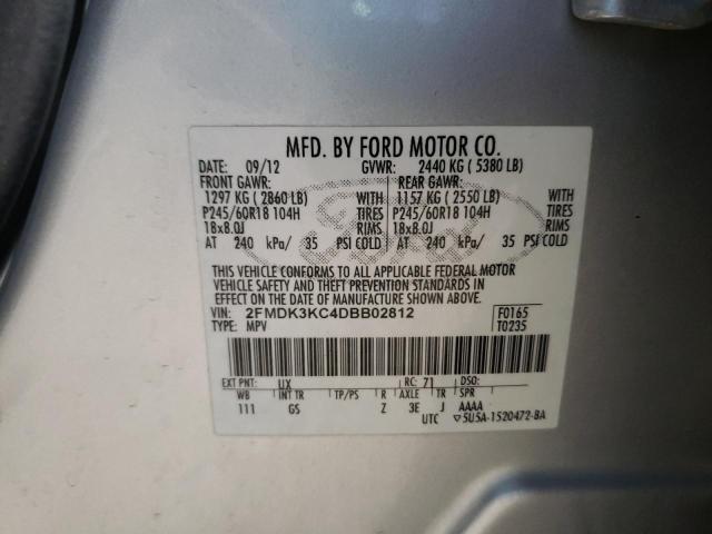 2013 Ford Edge Limited VIN: 2FMDK3KC4DBB02812 Lot: 49698124