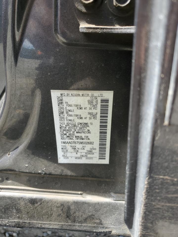 1N6AA07B75N502682 2005 Nissan Titan Xe