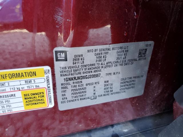 2016 CHEVROLET TRAVERSE L - 1GNKRJKDXGJ208967