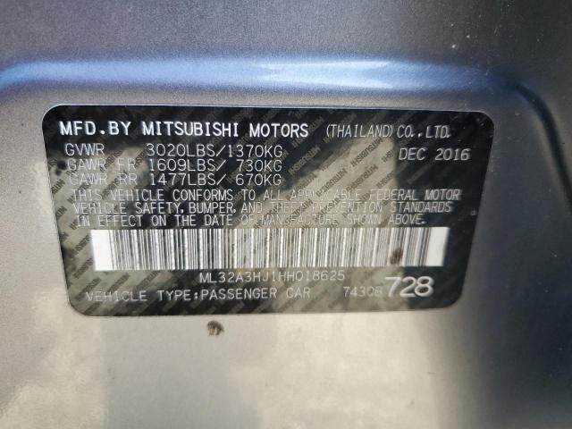 2017 Mitsubishi Mirage Es VIN: ML32A3HJ1HH018625 Lot: 52071954