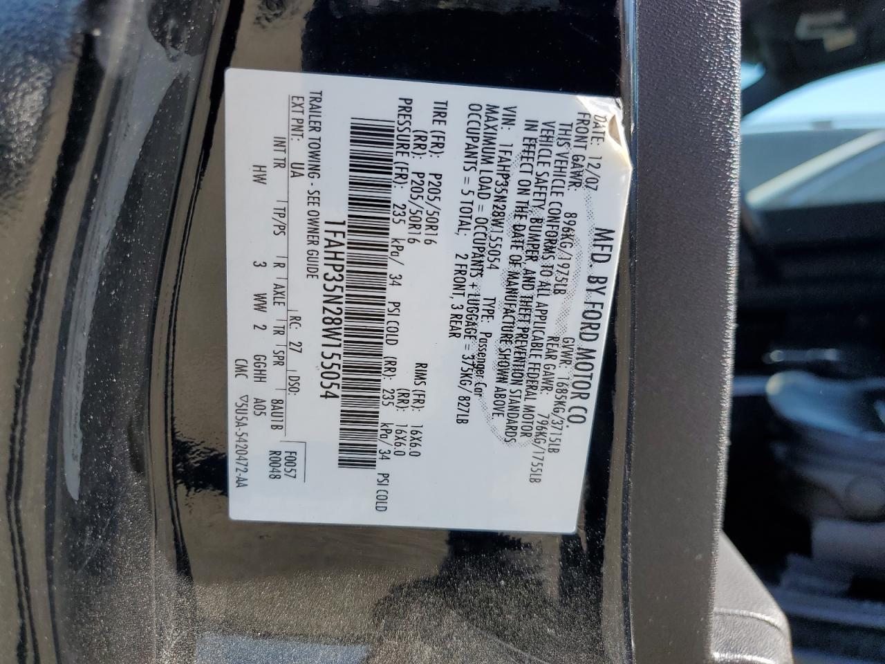 1FAHP35N28W155054 2008 Ford Focus Se