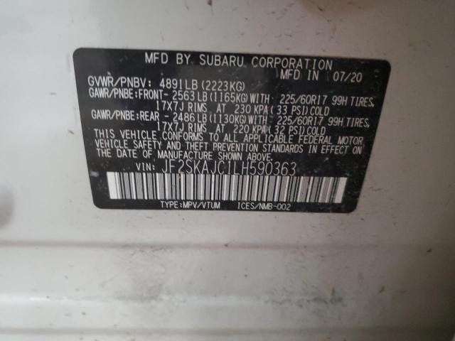 2020 Subaru Forester Premium VIN: JF2SKAJC1LH590363 Lot: 49577034