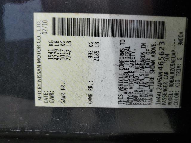 2010 Nissan Altima Base VIN: 1N4AL2AP6AN465623 Lot: 51266914