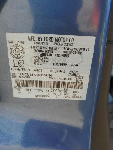 2009 Ford Escape Xlt VIN: 1FMCU93779KC00191 Lot: 51145624