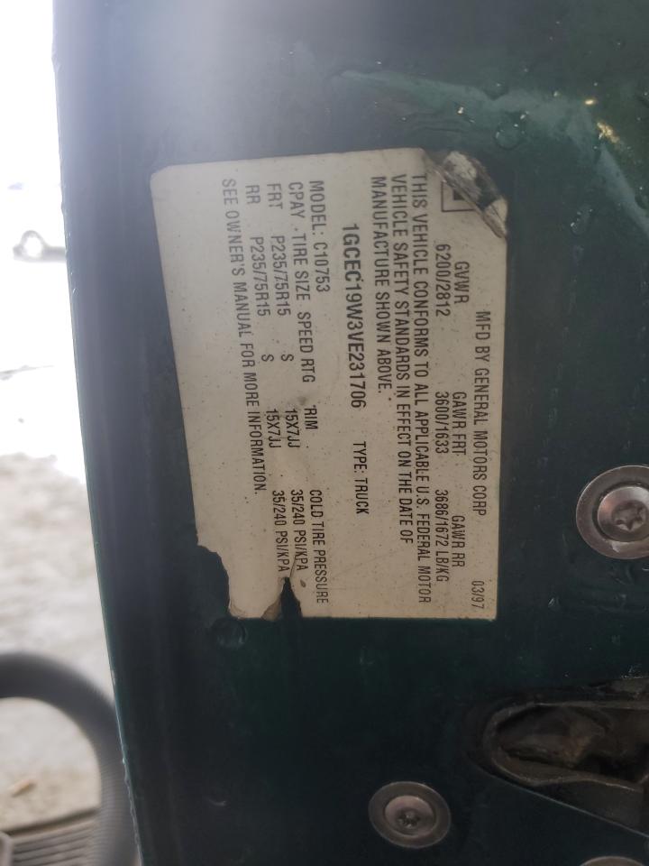 1GCEC19W3VE231706 1997 Chevrolet Gmt-400 C1500