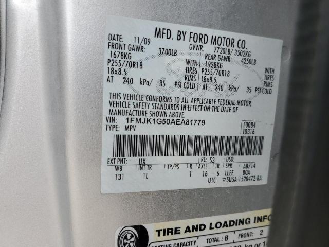 2010 Ford Expedition El Xlt VIN: 1FMJK1G50AEA81779 Lot: 50156264