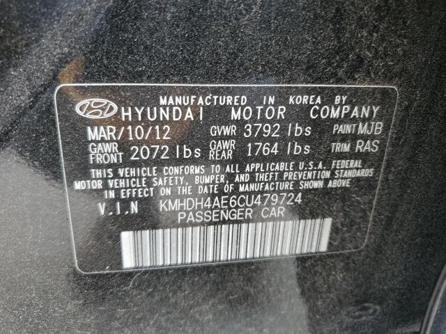 2012 Hyundai Elantra Gls VIN: KMHDH4AE6CU479724 Lot: 51971824