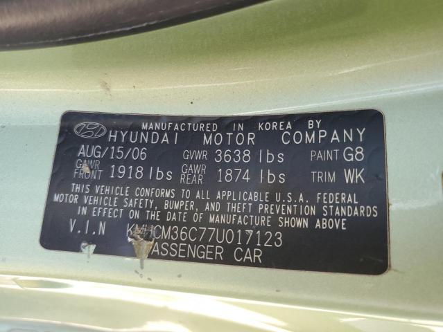 2007 Hyundai Accent Gs VIN: KMHCM36C77U017123 Lot: 53077784