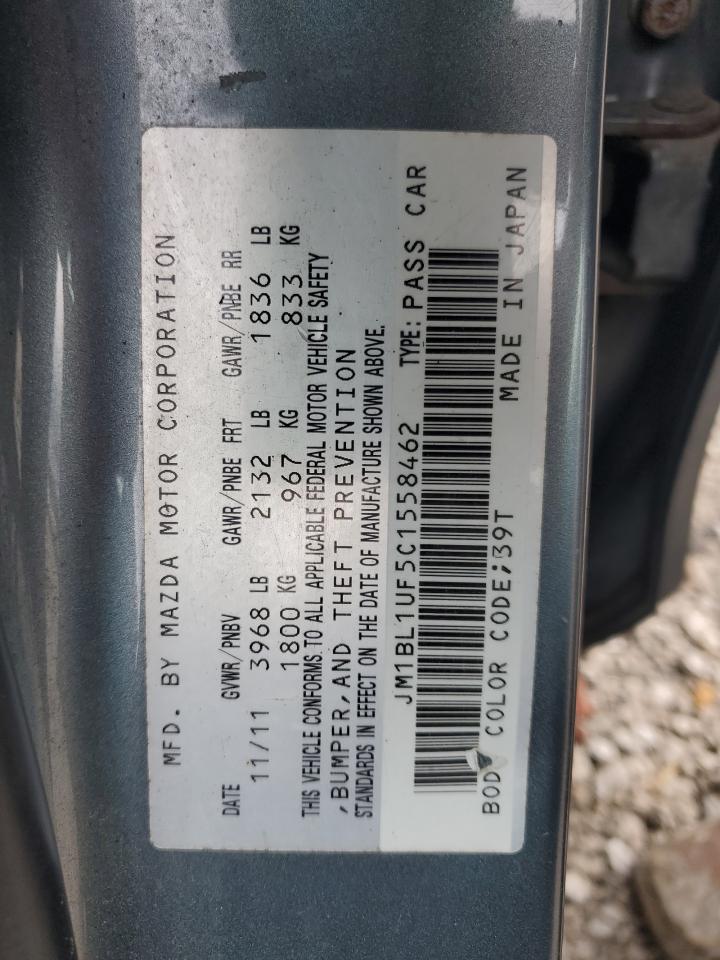 2012 Mazda 3 I vin: JM1BL1UF5C1558462