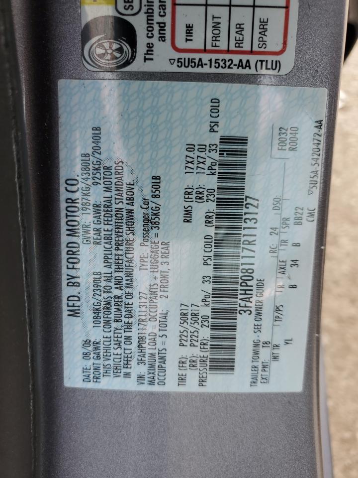 3FAHP08117R113127 2007 Ford Fusion Sel