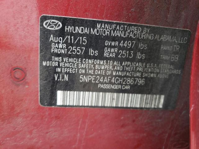 2016 Hyundai Sonata Se VIN: 5NPE24AF4GH286796 Lot: 49054094