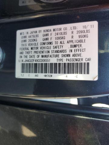 2012 Acura Tsx VIN: JH4CU2F49CC006551 Lot: 49877704