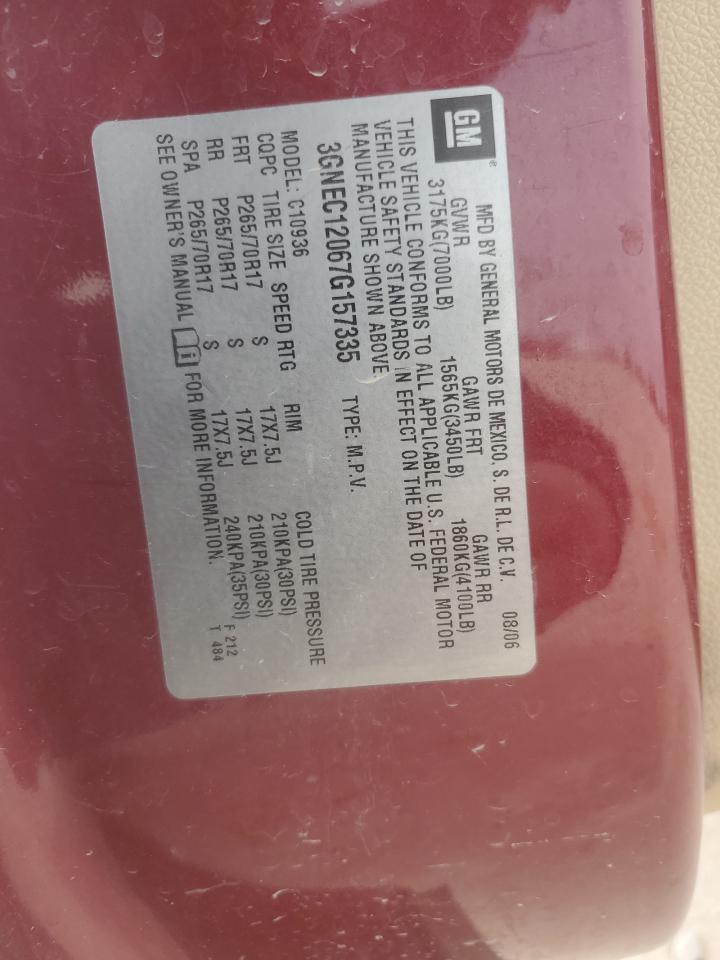 3GNEC12067G157335 2007 Chevrolet Avalanche C1500