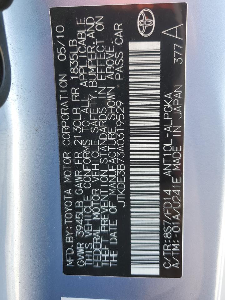 JTKDE3B73A0319529 2010 Toyota Scion Tc