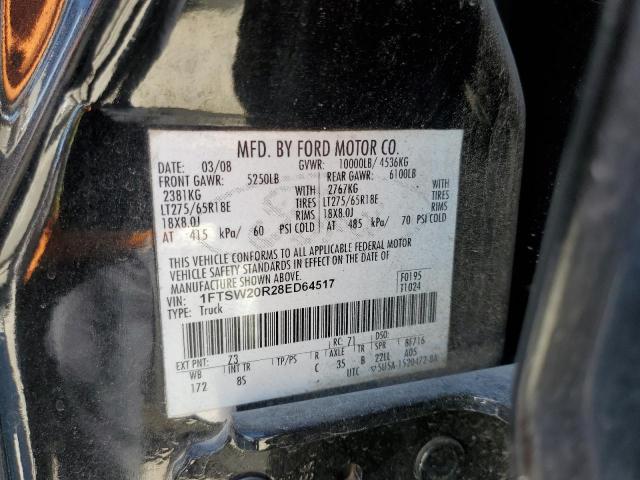 2008 Ford F250 Super Duty VIN: 1FTSW20R28ED64517 Lot: 51057954