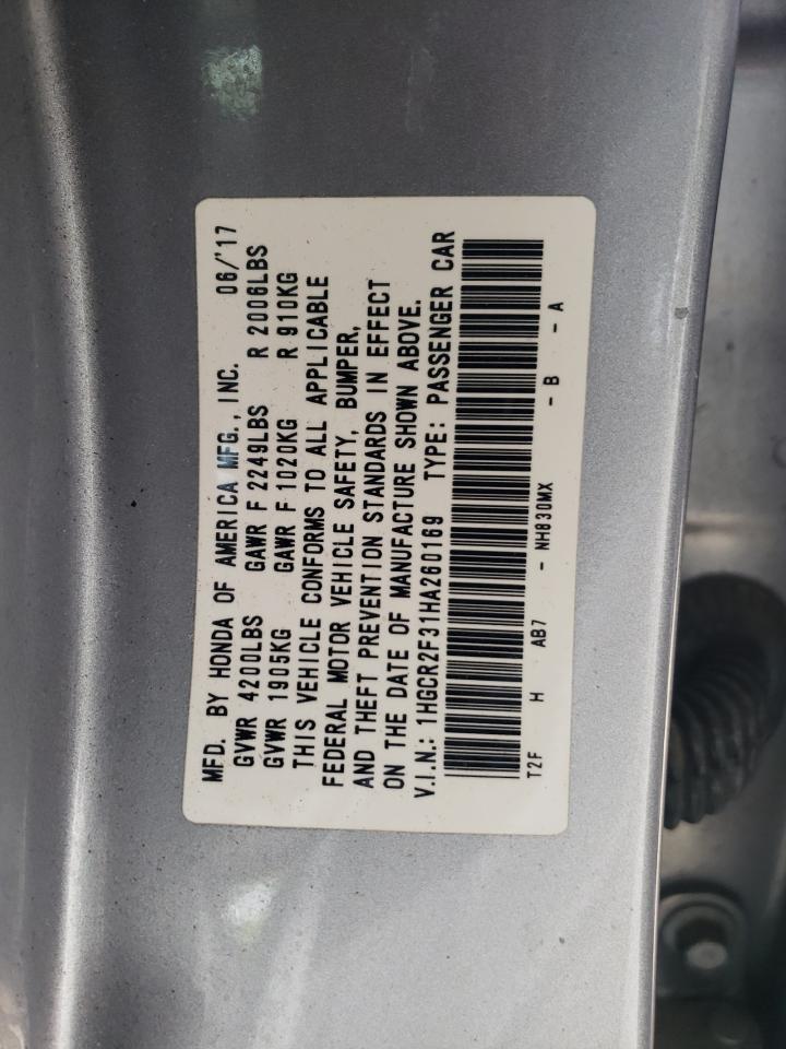 1HGCR2F31HA260169 2017 Honda Accord Lx