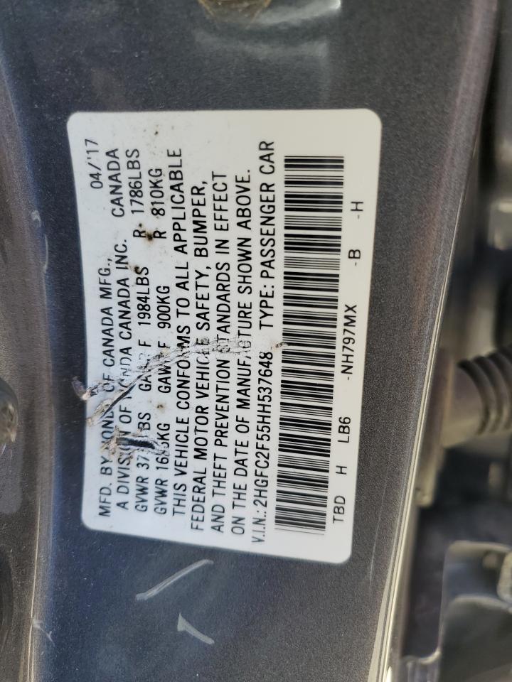 2HGFC2F55HH537648 2017 Honda Civic Lx