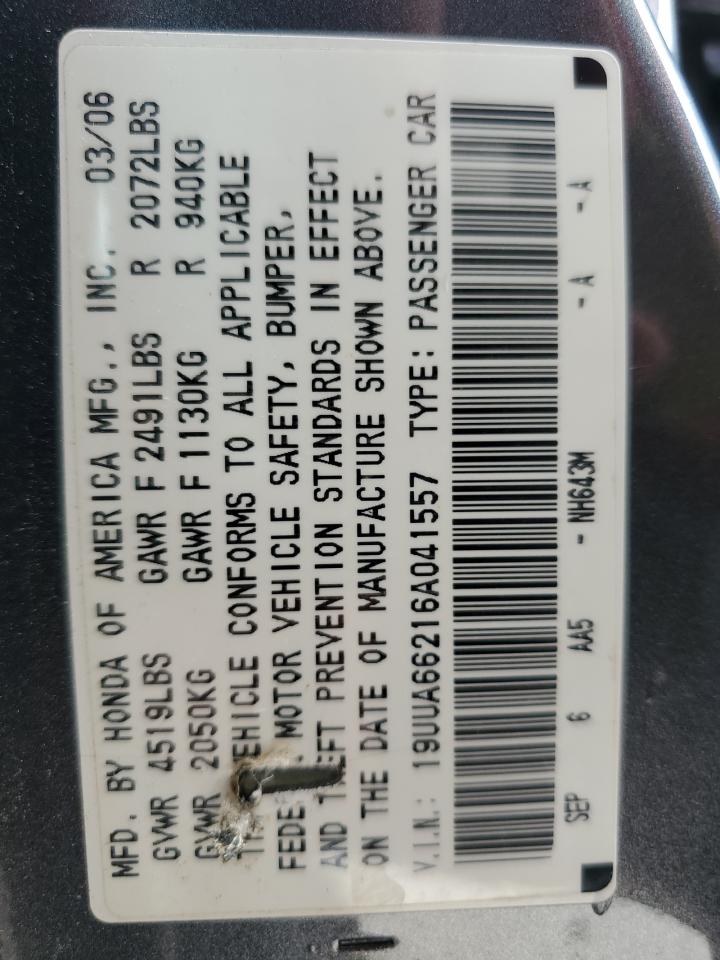 19UUA66216A041557 2006 Acura 3.2Tl